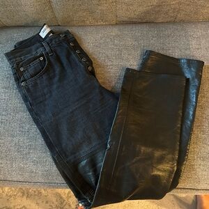 AGOLDE Pieced 90's Pinch Waist Jean in Howl & Detox Recycled Leather